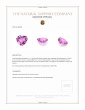 1.11 Ct. Purplish Pink Sapphire from Ceylon (Sri Lanka) Appraisal