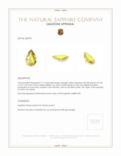 1.17 Ct. Orangish Yellow Sapphire from Ceylon (Sri Lanka) Appraisal