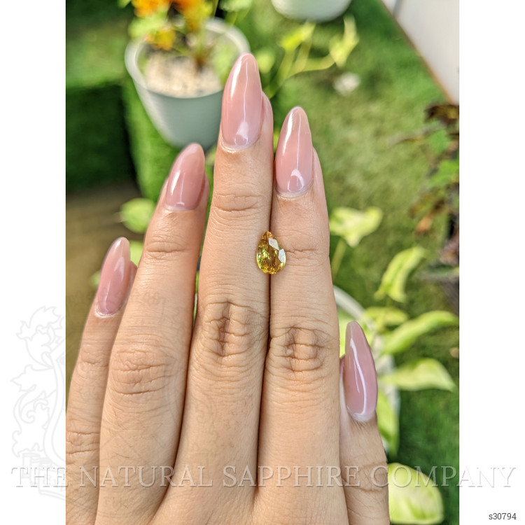 1.17 Ct. Orangish Yellow Sapphire from Ceylon (Sri Lanka)