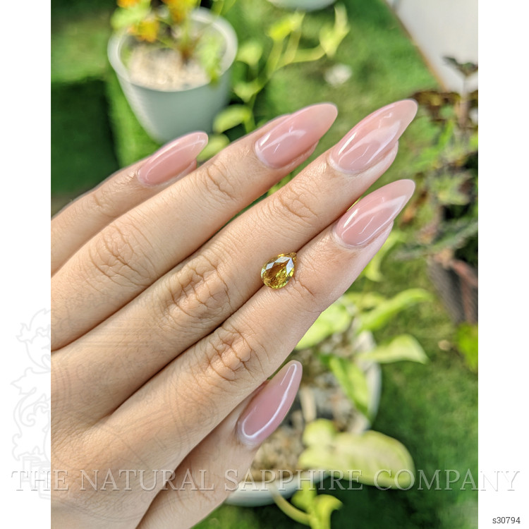 1.17 Ct. Orangish Yellow Sapphire from Ceylon (Sri Lanka)