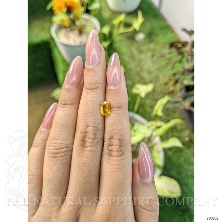 1.18 Ct. Orangish Yellow Sapphire from Ceylon (Sri Lanka)