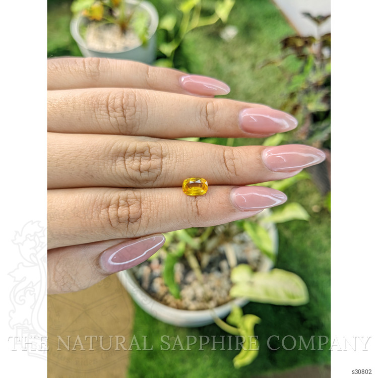 1.18 Ct. Orangish Yellow Sapphire from Ceylon (Sri Lanka)