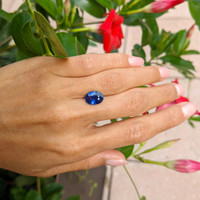 3.97 Ct. Blue Sapphire from Ceylon (Sri Lanka) Life Style
