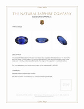3.94 Ct. Blue Sapphire from Ceylon (Sri Lanka) Appraisal