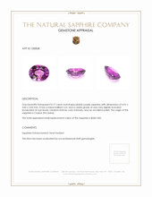0.77 Ct. Pinkish Purple Sapphire from Ceylon (Sri Lanka) Appraisal
