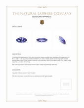 1.04 Ct. Purplish Blue Sapphire from Ceylon (Sri Lanka) Appraisal