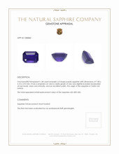 1.38 Ct. Purple Sapphire from Ceylon (Sri Lanka) Appraisal