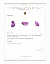 1.21 Ct. Pinkish Purple Sapphire from Ceylon (Sri Lanka) Appraisal