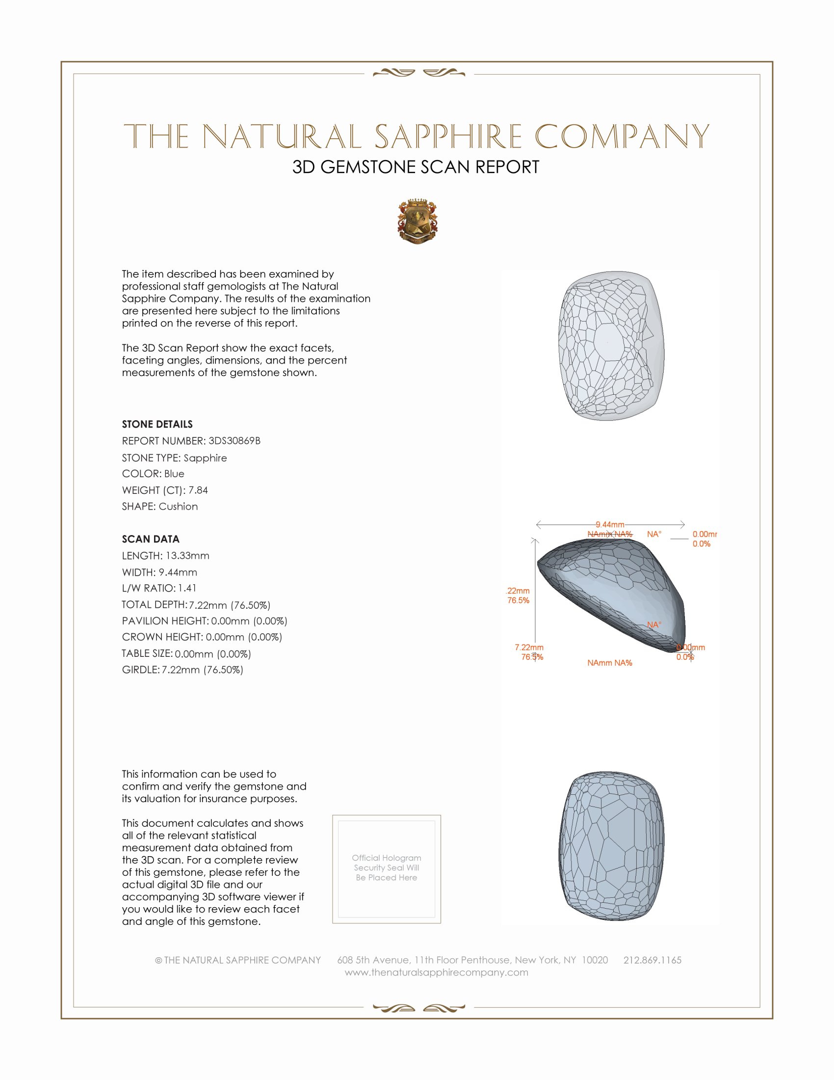 7.84 Ct. Blue Cabochon Sapphire from Ceylon (Sri Lanka)