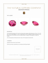 3.02 Ct. Pink Sapphire from Ceylon (Sri Lanka) Appraisal