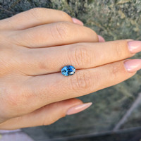 1.70 Ct. Greenish Blue Sapphire from Madagascar Life Style