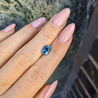 1.70 Ct. Greenish Blue Sapphire from Madagascar Life Style