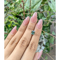 1.55 Ct. Bluish Green Sapphire from Madagascar Life Style