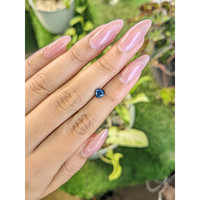 0.75 Ct. Greenish Blue Sapphire from Madagascar Life Style
