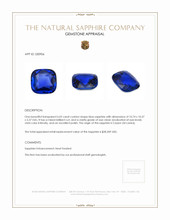 6.02 Ct. Blue Sapphire from Ceylon (Sri Lanka) Appraisal