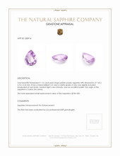 1.16 Ct. Pinkish Purple Sapphire from Ceylon (Sri Lanka) Appraisal