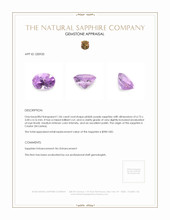 1.06 Ct. Pinkish Purple Sapphire from Ceylon (Sri Lanka) Appraisal