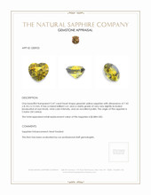 2.47 Ct. Greenish Yellow Sapphire from Ceylon (Sri Lanka) Appraisal