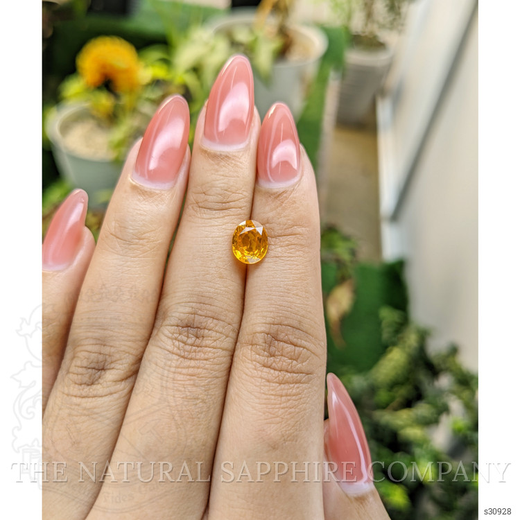 2.14 Ct. Yellowish Orange Sapphire from Ceylon (Sri Lanka)