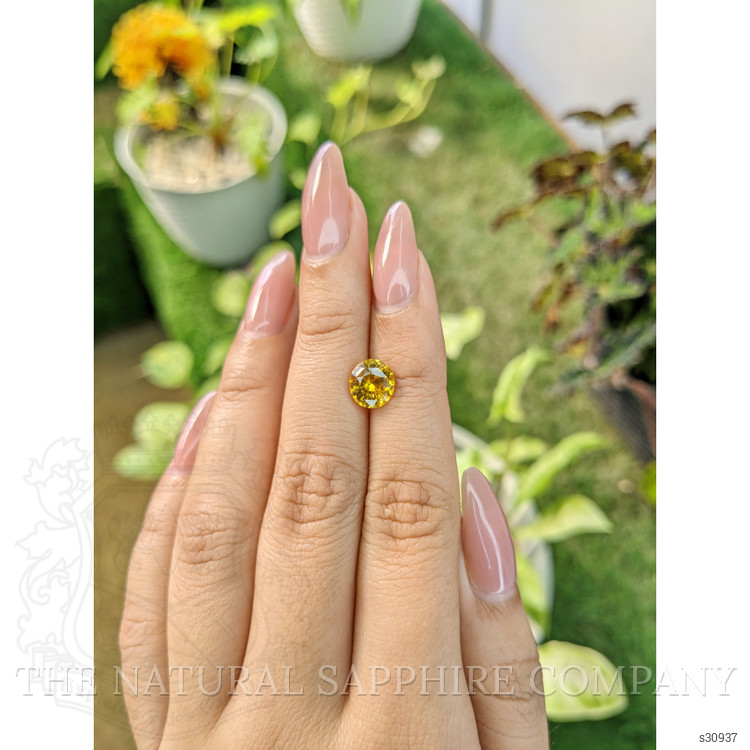 2.28 Ct. Orangish Yellow Sapphire from Ceylon (Sri Lanka)