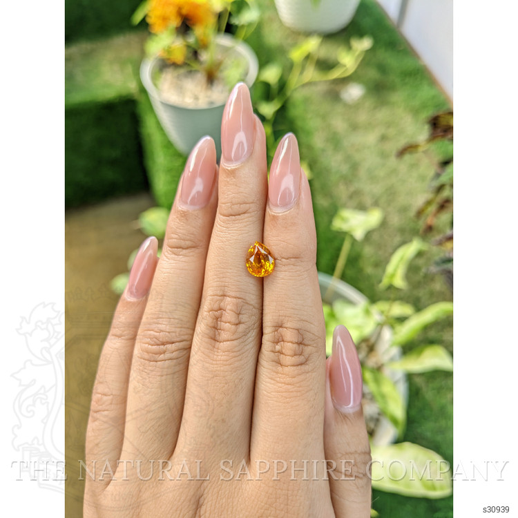 2.01 Ct. Yellowish Orange Sapphire from Ceylon (Sri Lanka)
