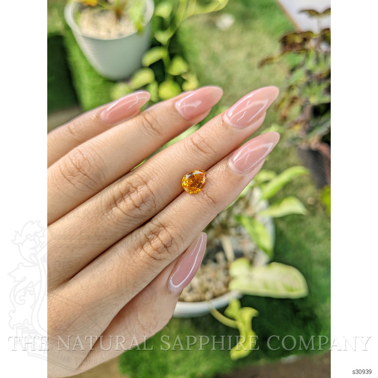 2.01 Ct. Yellowish Orange Sapphire from Ceylon (Sri Lanka)