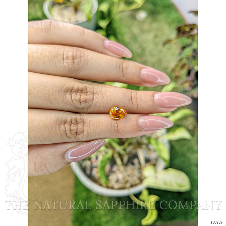 2.01 Ct. Yellowish Orange Sapphire from Ceylon (Sri Lanka)