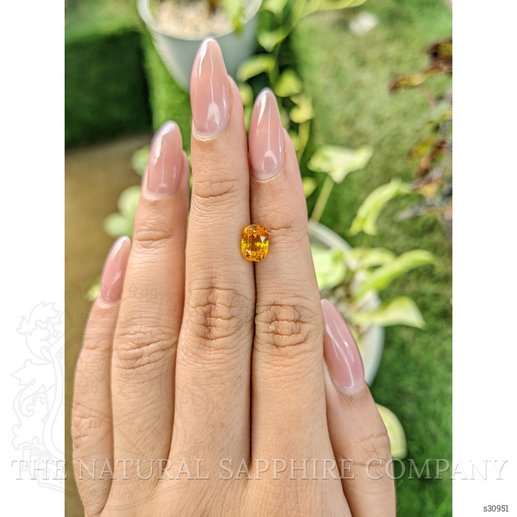 2.05 Ct. Yellowish Orange Sapphire from Ceylon (Sri Lanka)