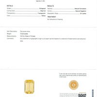 12.43 Ct. Yellow Sapphire from Ceylon (Sri Lanka) Scan Report