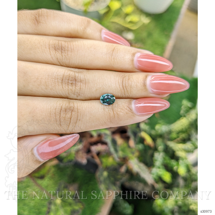 1.12 Ct. Bluish Green Sapphire from Ceylon (Sri Lanka)