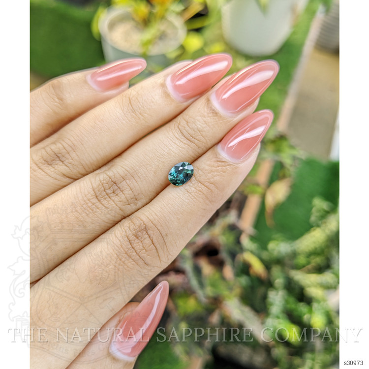 1.12 Ct. Bluish Green Sapphire from Ceylon (Sri Lanka)