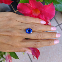 7.90 Ct. Blue Sapphire from Madagascar Life Style