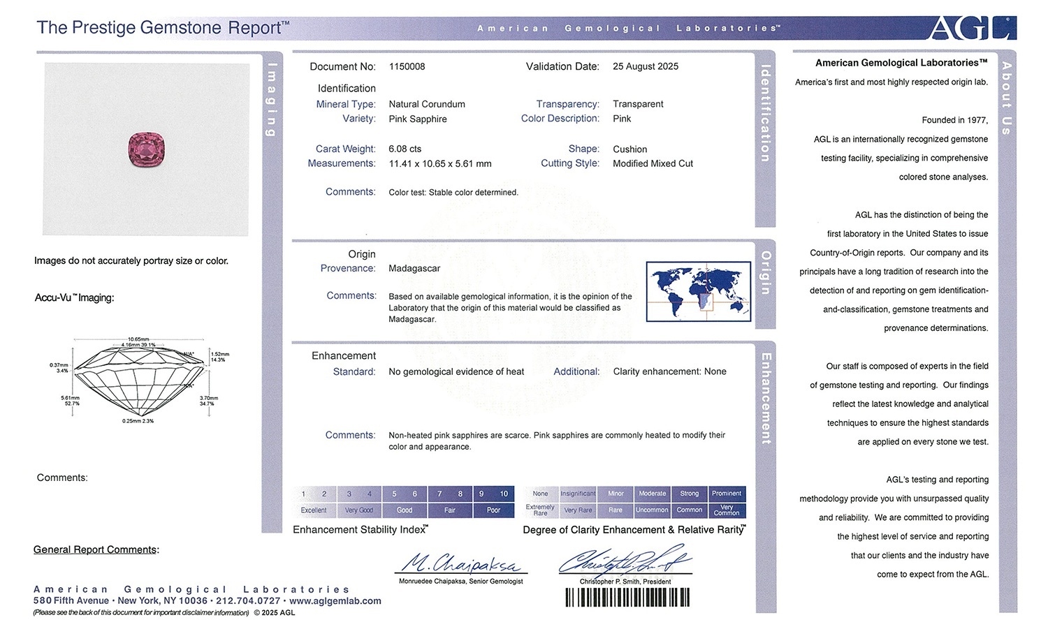 6.08 Ct. Pink Sapphire from Madagascar