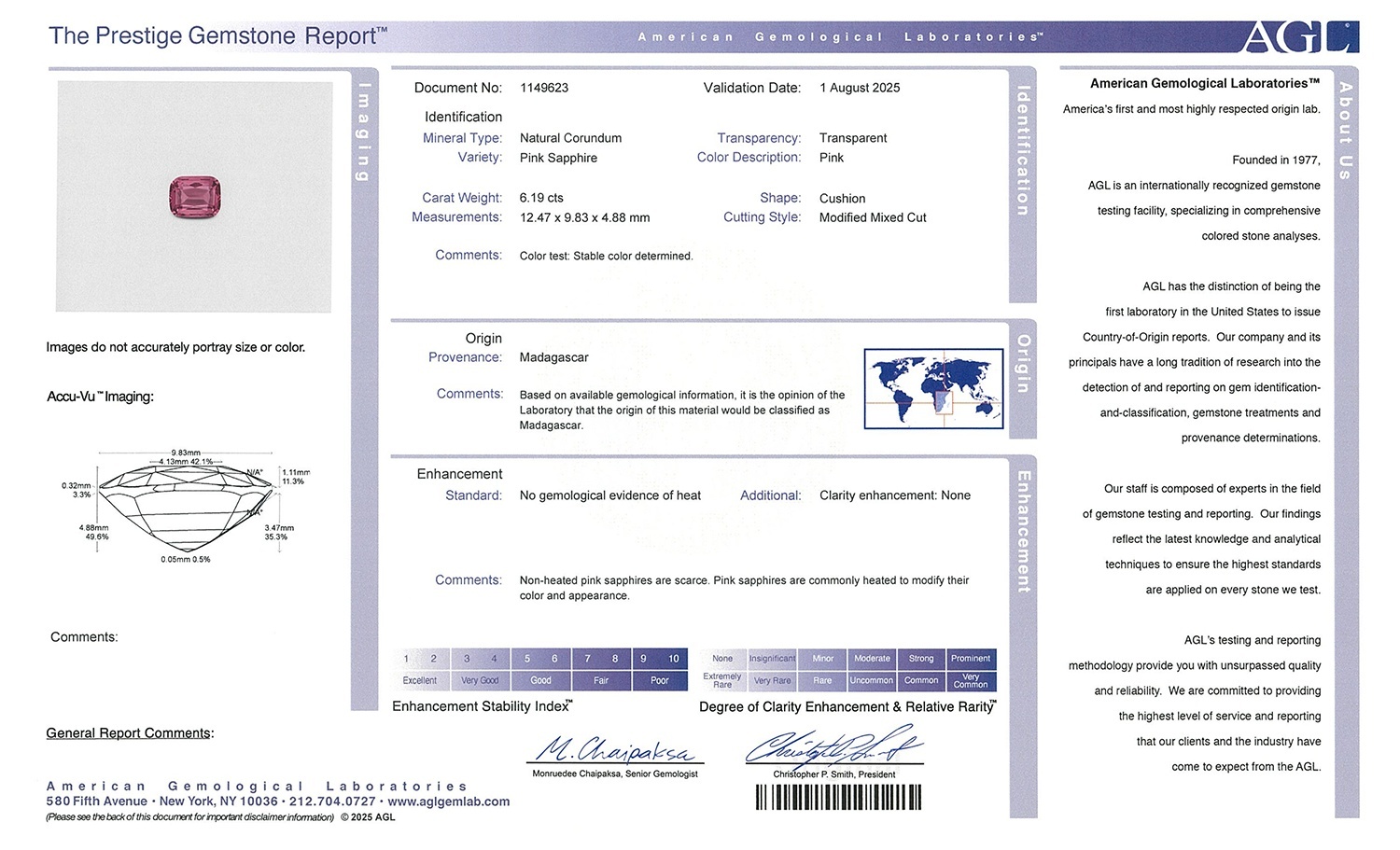 6.19 Ct. Pink Sapphire from Madagascar