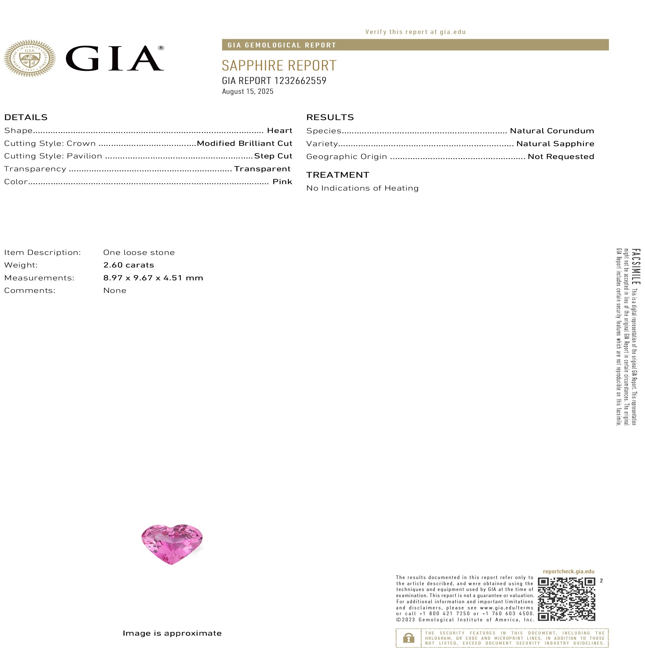 2.60 Ct. Pink Sapphire from Madagascar