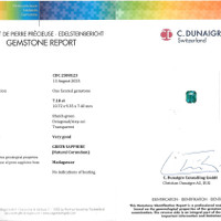 7.10 Ct. Green Sapphire from Madagascar Scan Report