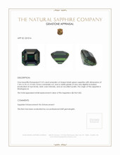 2.52 Ct. Bluish Green Sapphire from Madagascar Appraisal