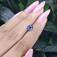 1.07 Ct. Greenish Blue Sapphire from Madagascar Life Style