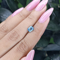 1.02 Ct. Greenish Blue Sapphire from Madagascar Life Style