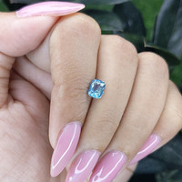 1.02 Ct. Greenish Blue Sapphire from Madagascar Life Style