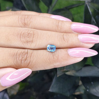 1.02 Ct. Greenish Blue Sapphire from Madagascar Life Style