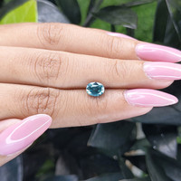 1.50 Ct. Greenish Blue Sapphire from Madagascar Life Style