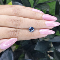 1.23 Ct. Greenish Blue Sapphire from Madagascar Life Style