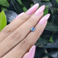 0.60 Ct. Greenish Blue Sapphire from Madagascar Life Style