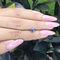 0.60 Ct. Greenish Blue Sapphire from Madagascar Life Style