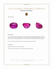 0.84 Ct. Purplish Pink Sapphire from Tanzania Appraisal