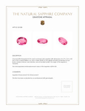 0.95 Ct. Pink Sapphire from Tanzania Appraisal