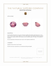 1.87 Ct. Purplish Pink Sapphire from Tanzania Appraisal