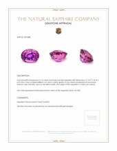5.13 Ct. Pinkish Purple Sapphire from Ceylon (Sri Lanka) Appraisal