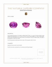 5.13 Ct. Pinkish Purple Sapphire from Ceylon (Sri Lanka) Appraisal